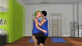 A sexy green mowhawk 3D stud is giving anal to a hot hunk porn video